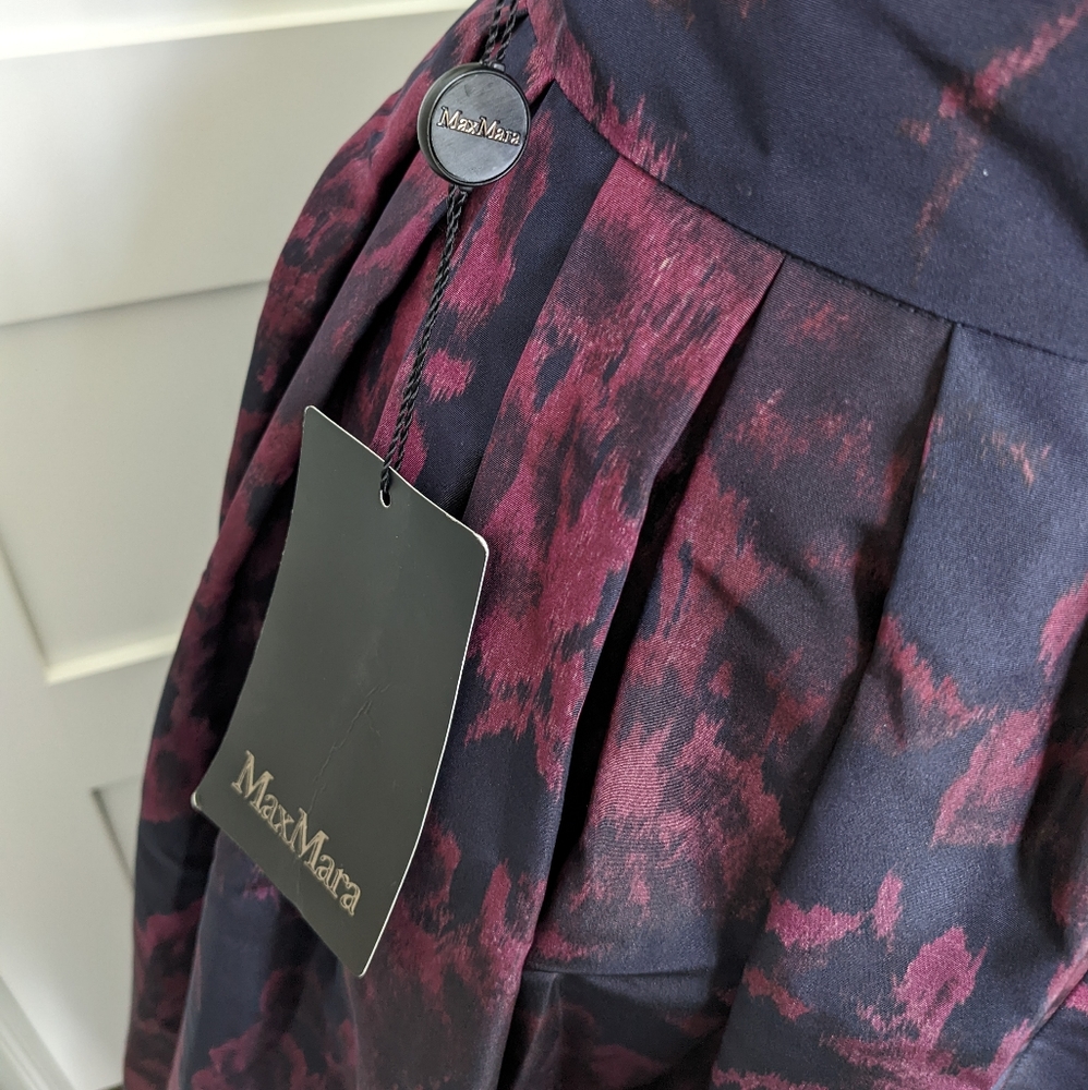 NWT MaxMara Pianoforte Nella Purple Silk Skirt - 4 - Picture 5 of 7
